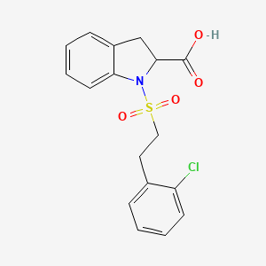 molecular formula C17H16ClNO4S B13532913 1-[2-(2-chlorophenyl)ethanesulfonyl]-2,3-dihydro-1H-indole-2-carboxylic acid 