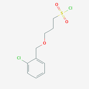 molecular formula C10H12Cl2O3S B13532924 3-((2-Chlorobenzyl)oxy)propane-1-sulfonyl chloride 