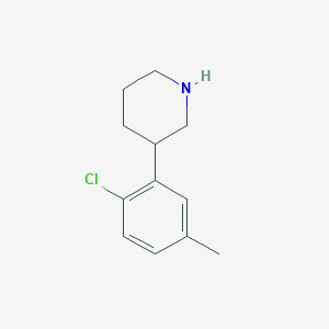 molecular formula C12H16ClN B13532982 3-(2-Chloro-5-methylphenyl)piperidine CAS No. 1044768-91-3