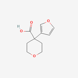 molecular formula C10H12O4 B13533008 4-(Furan-3-yl)oxane-4-carboxylic acid 