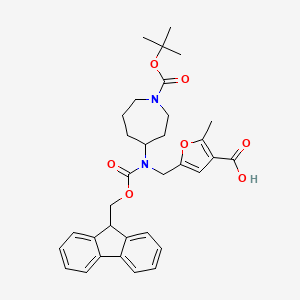 5-[[9H-fluoren-9-ylmethoxycarbonyl-[1-[(2-methylpropan-2-yl)oxycarbonyl]azepan-4-yl]amino]methyl]-2-methylfuran-3-carboxylic acid