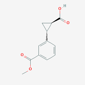 molecular formula C12H12O4 B13533034 trans-2-(3-(Methoxycarbonyl)phenyl)cyclopropanecarboxylic acid CAS No. 1597426-92-0