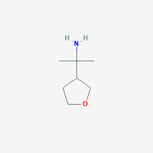 molecular formula C7H15NO B13533044 2-(Oxolan-3-yl)propan-2-amine 