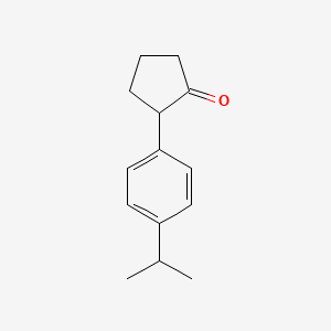 molecular formula C14H18O B13533047 2-(4-Isopropylphenyl)cyclopentan-1-one 