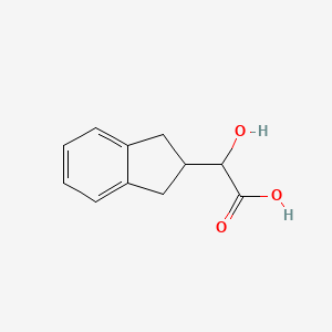 molecular formula C11H12O3 B13533069 2-(2,3-dihydro-1H-inden-2-yl)-2-hydroxyacetic acid 