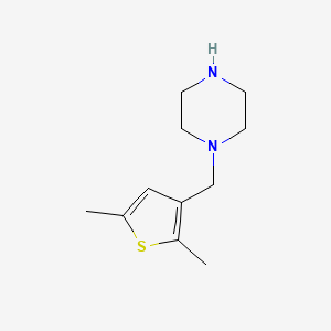 molecular formula C11H18N2S B13533084 1-((2,5-Dimethylthiophen-3-yl)methyl)piperazine 