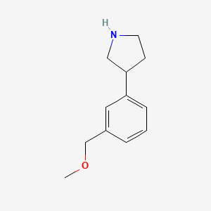 molecular formula C12H17NO B13533125 3-(3-(Methoxymethyl)phenyl)pyrrolidine 