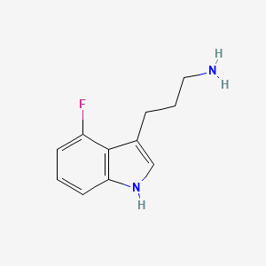 molecular formula C11H13FN2 B13533129 3-(4-Fluoro-3-indolyl)-1-propanamine 