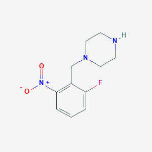 molecular formula C11H14FN3O2 B13533135 1-[(2-Fluoro-6-nitrophenyl)methyl]piperazine 