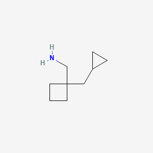 molecular formula C9H17N B13533193 [1-(Cyclopropylmethyl)cyclobutyl]methanamine 