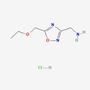 molecular formula C6H12ClN3O2 B13533215 [5-(Ethoxymethyl)-1,2,4-oxadiazol-3-yl]methanaminehydrochloride 