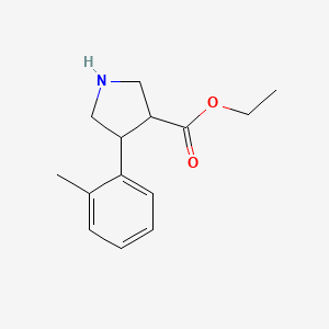 molecular formula C14H19NO2 B13533237 Ethyl 4-(2-methylphenyl)pyrrolidine-3-carboxylate 