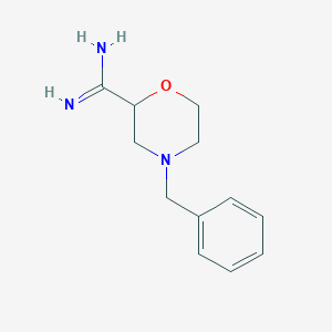 molecular formula C12H17N3O B13533308 4-Benzylmorpholine-2-carboximidamide 