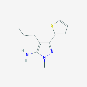 molecular formula C11H15N3S B13533344 1-Methyl-4-propyl-3-(thiophen-2-yl)-1h-pyrazol-5-amine 