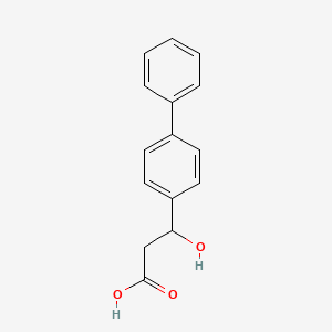 molecular formula C15H14O3 B13533441 beta-Hydroxy-(1,1'-biphenyl)-4-propanoic acid CAS No. 71315-37-2