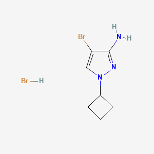 molecular formula C7H11Br2N3 B13533442 4-bromo-1-cyclobutyl-1H-pyrazol-3-aminehydrobromide 