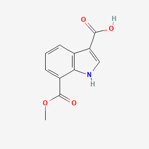 molecular formula C11H9NO4 B13533458 7-(methoxycarbonyl)-1H-indole-3-carboxylic acid 