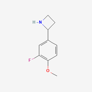 molecular formula C10H12FNO B13533468 2-(3-Fluoro-4-methoxyphenyl)azetidine 