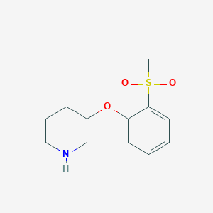 molecular formula C12H17NO3S B13533496 3-(2-(Methylsulfonyl)phenoxy)piperidine 