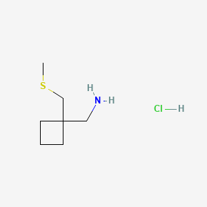 1-{1-[(Methylsulfanyl)methyl]cyclobutyl}methanamine hydrochloride