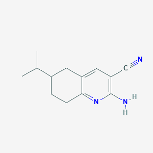 molecular formula C13H17N3 B13533521 2-Amino-6-isopropyl-5,6,7,8-tetrahydroquinoline-3-carbonitrile 