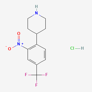 molecular formula C12H14ClF3N2O2 B13533535 4-[2-Nitro-4-(trifluoromethyl)phenyl]piperidinehydrochloride 