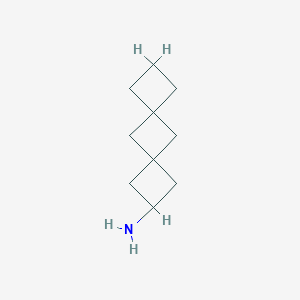 molecular formula C10H17N B13533552 Dispiro[3.1.36.14]decan-2-amine 