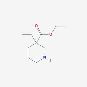 molecular formula C10H19NO2 B13533579 Ethyl 3-ethylpiperidine-3-carboxylate 