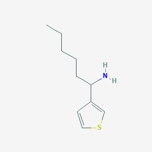 molecular formula C10H17NS B13533590 1-(Thiophen-3-yl)hexan-1-amine 