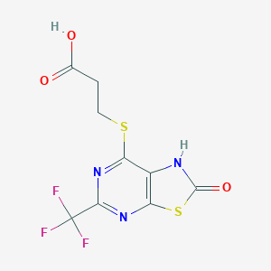 3-((2-Oxo-5-(trifluoromethyl)-1,2-dihydrothiazolo[5,4-d]pyrimidin-7-yl)thio)propanoic acid