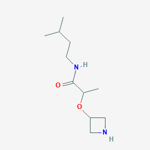 molecular formula C11H22N2O2 B13533616 2-(Azetidin-3-yloxy)-N-isopentylpropanamide 