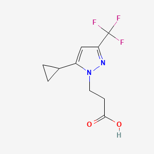 molecular formula C10H11F3N2O2 B1353362 3-[5-cyclopropyl-3-(trifluoromethyl)-1H-pyrazol-1-yl]propanoic acid CAS No. 956394-41-5