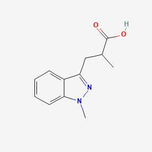 molecular formula C12H14N2O2 B13533638 2-Methyl-3-(1-methyl-1h-indazol-3-yl)propanoic acid 