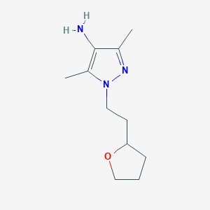 molecular formula C11H19N3O B13533663 3,5-Dimethyl-1-(2-(tetrahydrofuran-2-yl)ethyl)-1h-pyrazol-4-amine 