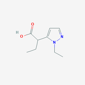 molecular formula C9H14N2O2 B13533679 2-(1-Ethyl-1h-pyrazol-5-yl)butanoic acid 