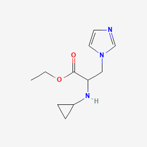 molecular formula C11H17N3O2 B13533692 Ethyl 2-(cyclopropylamino)-3-(1h-imidazol-1-yl)propanoate 