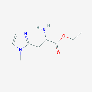 molecular formula C9H15N3O2 B13533712 ethyl 2-amino-3-(1-methyl-1H-imidazol-2-yl)propanoate 