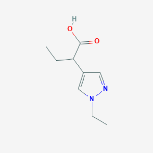 molecular formula C9H14N2O2 B13533713 2-(1-Ethyl-1h-pyrazol-4-yl)butanoic acid 