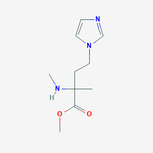 molecular formula C10H17N3O2 B13533717 Methyl 4-(1h-imidazol-1-yl)-2-methyl-2-(methylamino)butanoate 