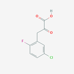 molecular formula C9H6ClFO3 B13533727 3-(5-Chloro-2-fluorophenyl)-2-oxopropanoic acid 