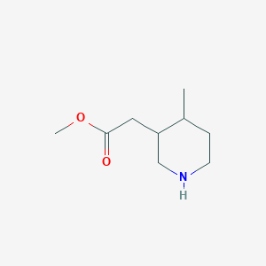 molecular formula C9H17NO2 B13533734 Methyl 2-(4-methyl-3-piperidyl)acetate 