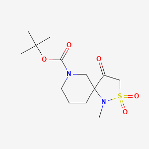 molecular formula C13H22N2O5S B13533796 Tert-butyl1-methyl-2,2,4-trioxo-2lambda6-thia-1,7-diazaspiro[4.5]decane-7-carboxylate 