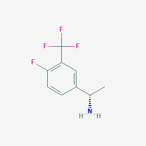 molecular formula C9H9F4N B13533806 (1S)-1-[4-fluoro-3-(trifluoromethyl)phenyl]ethan-1-amine 