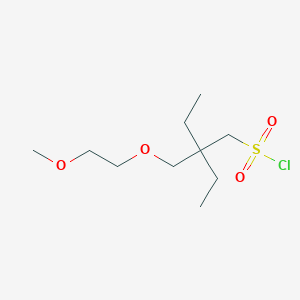 molecular formula C10H21ClO4S B13533839 2-Ethyl-2-((2-methoxyethoxy)methyl)butane-1-sulfonyl chloride 