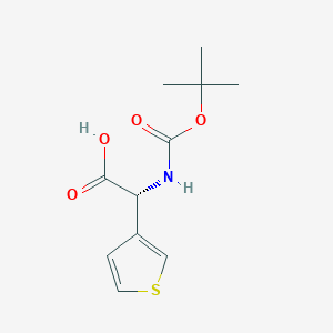 molecular formula C11H15NO4S B1353387 (R)-2-((tert-Butoxycarbonyl)amino)-2-(thiophen-3-yl)acetic acid CAS No. 33130-97-1