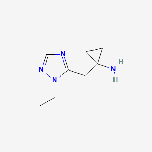 molecular formula C8H14N4 B13533877 1-((1-Ethyl-1h-1,2,4-triazol-5-yl)methyl)cyclopropan-1-amine 