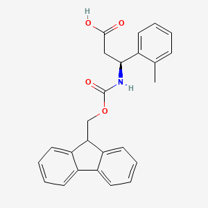 molecular formula C25H23NO4 B1353389 (S)-3-((((9H-Fluoren-9-yl)methoxy)carbonyl)amino)-3-(o-tolyl)propanoic acid CAS No. 501015-26-5
