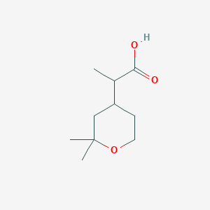 molecular formula C10H18O3 B13533914 2-(2,2-Dimethyltetrahydro-2h-pyran-4-yl)propanoic acid 