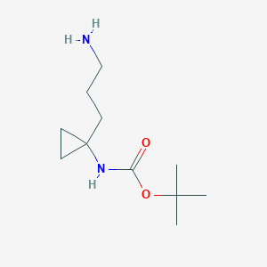 molecular formula C11H22N2O2 B13533980 tert-butylN-[1-(3-aminopropyl)cyclopropyl]carbamate 