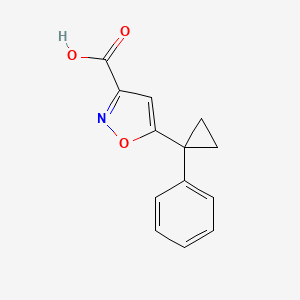 molecular formula C13H11NO3 B13534006 5-(1-Phenylcyclopropyl)-3-isoxazolecarboxylic acid 